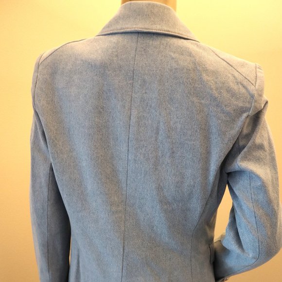 Veronica Beard Miller Dickey Blazer Denim Silver Crest Buttons Jacket Size 6 New - Picture 6 of 11